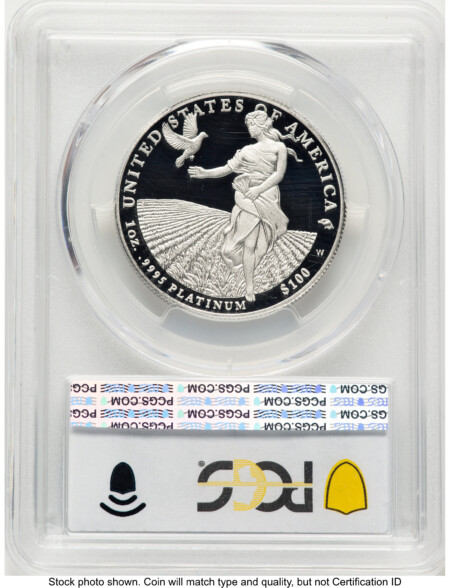 2011-W Proof Platinum Eagle 1 oz Blue Gradient 70 PCGS