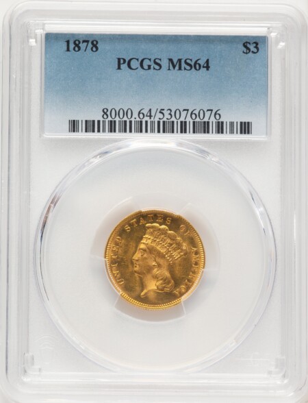 1878 $3 64 PCGS