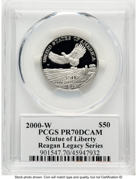 2000-W Proof Platinum Eagle 1/2 oz Reagan Legacy Series Michael Reagan Picture 70 PCGS