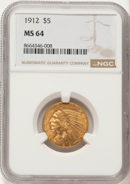 1912 $5 64 NGC