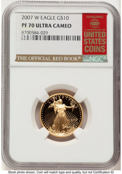 2007-W Proof Gold Eagle 1/4 oz Red Book 70 NGC