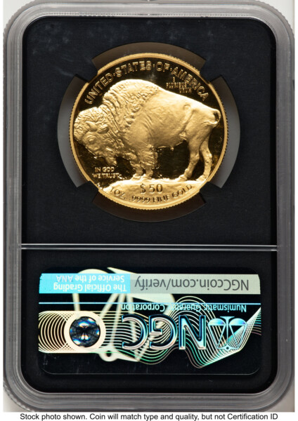 2023-W Proof Gold Buffalo 1 oz ER Blue Blk Core 70 NGC