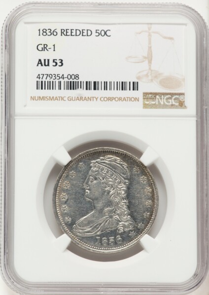 1836 50C REED EDGE 53 NGC