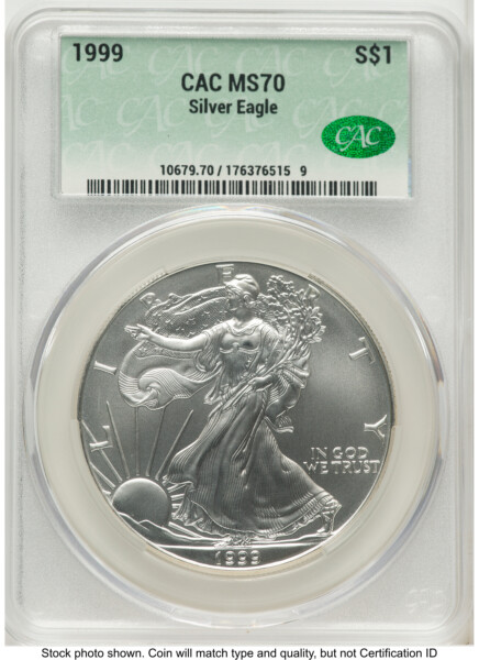 1999 Silver Eagle Non Designation 70 CACG