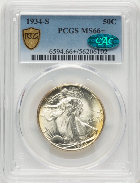 1934-S 50C CAC PCGS Secure PCGS Plus 66 PCGS