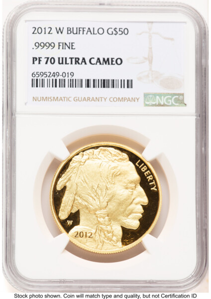 2012-W Proof Gold Buffalo 1 oz Brown Label 70 NGC