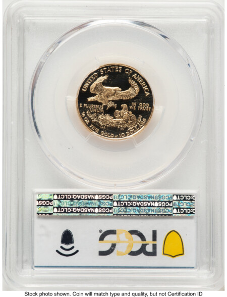 2000-W Proof Gold Eagle 1/4 oz Blue Gradient 70 PCGS