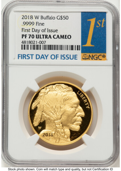 2018-W Proof Gold Buffalo 1 oz FDI 1ST 70 NGC