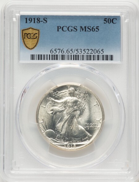 1918-S 50C PCGS Secure 65 PCGS