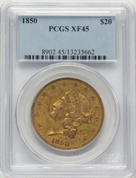 1850 $20 Blue Gradient 45 PCGS