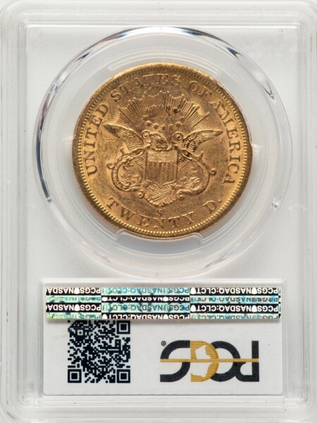 1858-S $20 PCGS Secure 53 PCGS