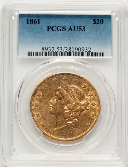 1861 $20 53 PCGS