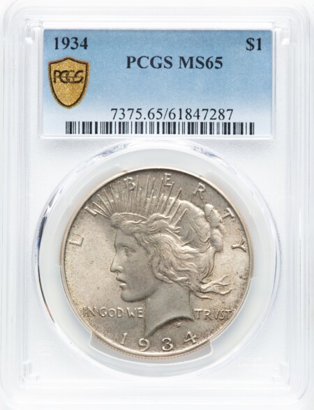 1934 S$1 PCGS Secure 65 PCGS
