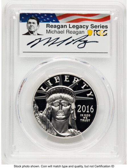2016-W Proof Platinum Eagle 1 oz Reagan Legacy Series Michael Reagan Picture 70 PCGS