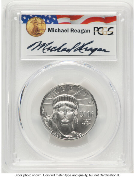 2006-W Burnished Platinum Eagle 1/2 oz Reagan Legacy Series Michael Reagan 70 PCGS