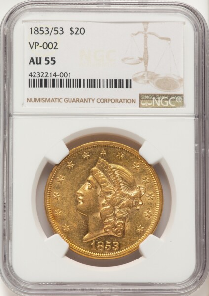 1853 $20 55 NGC