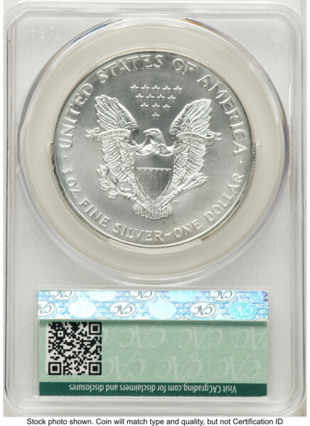 1999 Silver Eagle Non Designation 70 CACG
