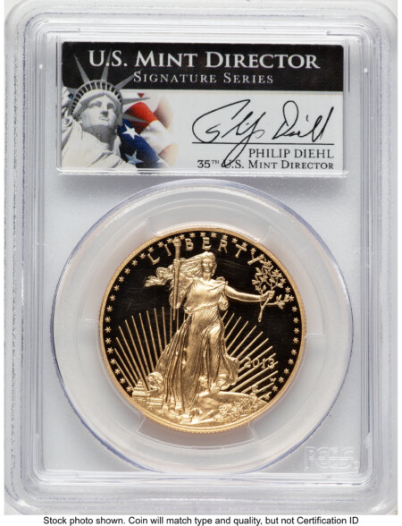 2013-W Proof Gold Eagle 1 oz Philip Diehl 70 PCGS