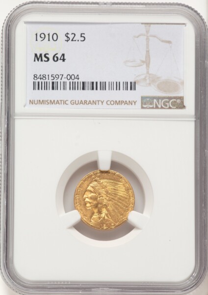1910 $2 1/2 64 NGC