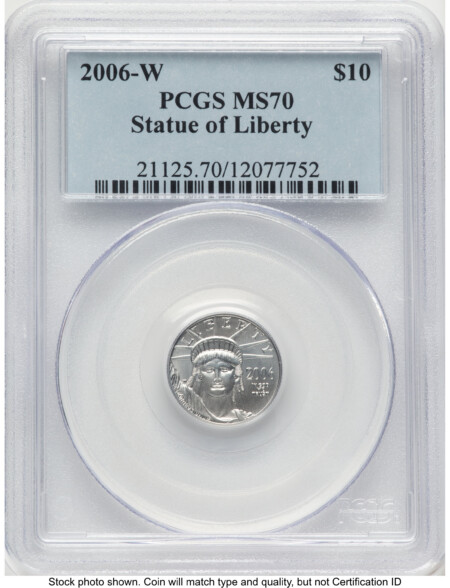 2006-W Burnished Platinum Eagle 1/10 oz Blue Label 70 PCGS