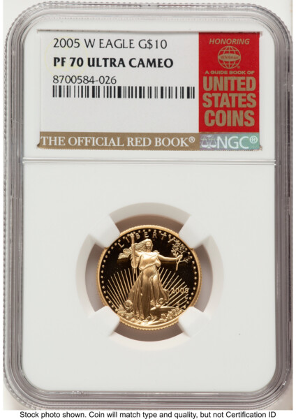 2005-W Proof Gold Eagle 1/4 oz Red Book 70 NGC