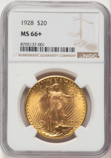 1928 $20 NGC Plus 66 NGC