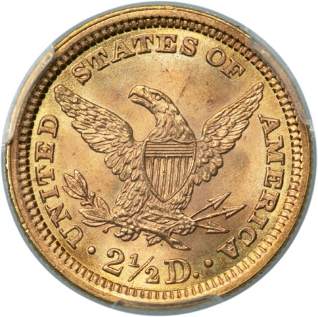 1896 $2 1/2 PCGS Secure 66 PCGS
