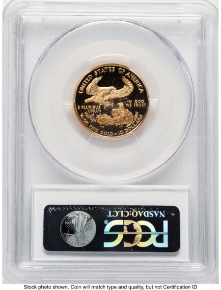2001-W Proof Gold Eagle 1/4 oz Blue Gradient 70 PCGS