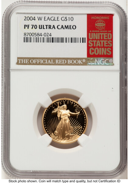 2004-W Proof Gold Eagle 1/4 oz Red Book 70 NGC