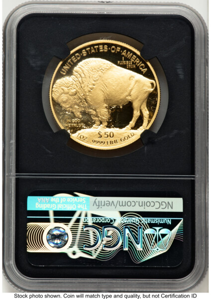 2018-W Proof Gold Buffalo 1 oz Bison Label Blk Core 70 NGC