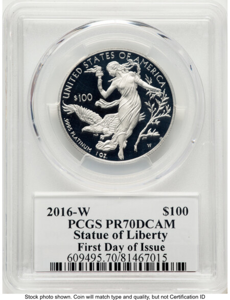 2016-W Proof Platinum Eagle 1 oz FDI John Mercanti 70 PCGS