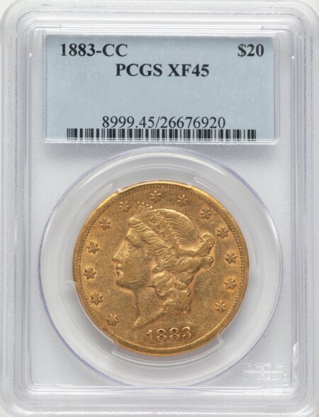 1883-CC $20 Blue Gradient 45 PCGS