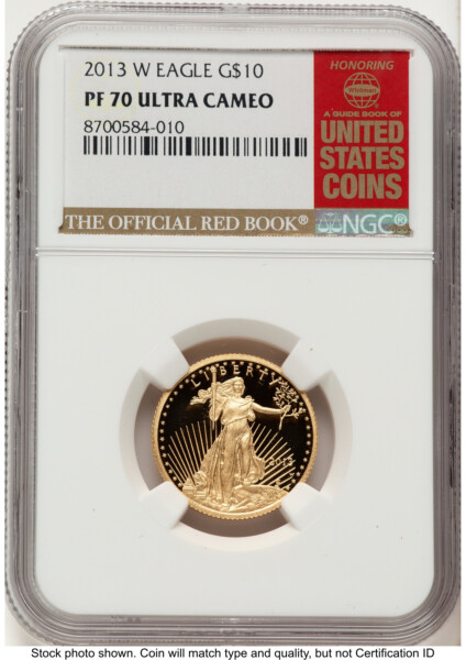 2013-W Proof Gold Eagle 1/4 oz Red Book 70 NGC