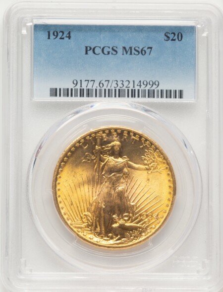 1924 $20 Saint 67 PCGS