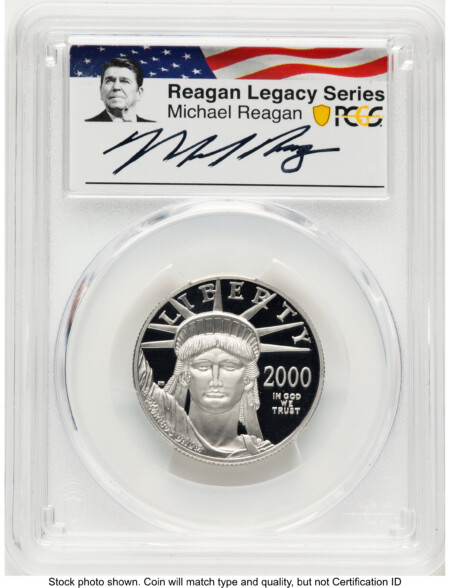 2000-W Proof Platinum Eagle 1/2 oz Reagan Legacy Series Michael Reagan Picture 70 PCGS