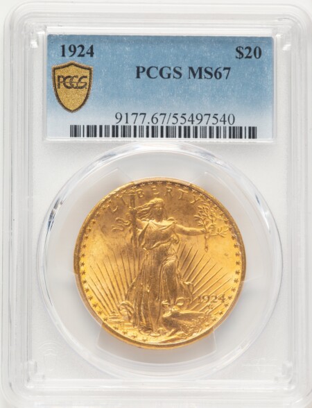 1924 $20 Saint 67 PCGS