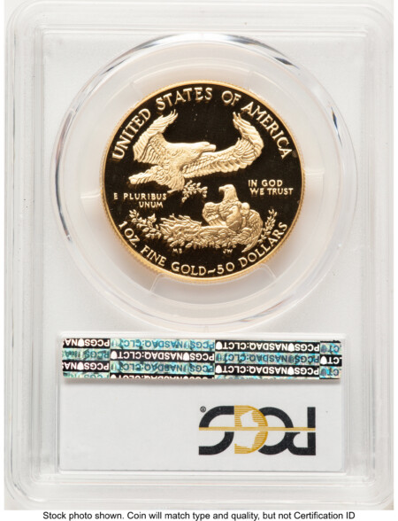 1986-W Proof Gold Eagle 1 oz Blue Gradient 70 PCGS