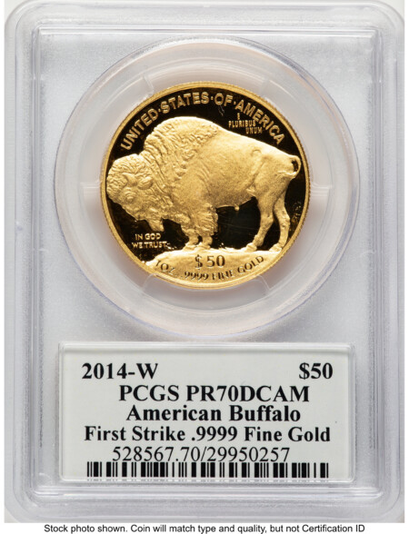 2014-W Proof Gold Buffalo 1 oz FS James Earle Fraser 70 PCGS