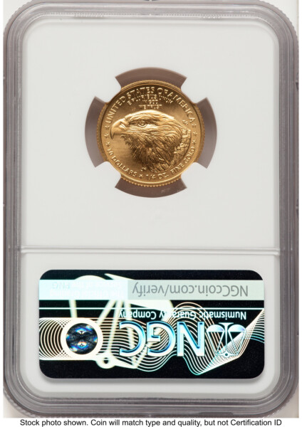2021-W TY2 Gold Eagle 1/4 oz Unfinished Proof Dies Jennie Norris Eagle Flag 69 NGC