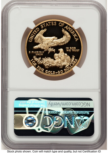 2014-W Proof Gold Eagle 1 oz John Mercanti 70 NGC