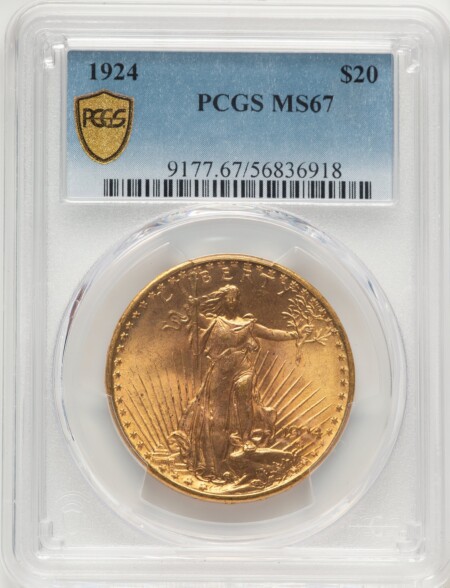 1924 $20 Saint 67 PCGS