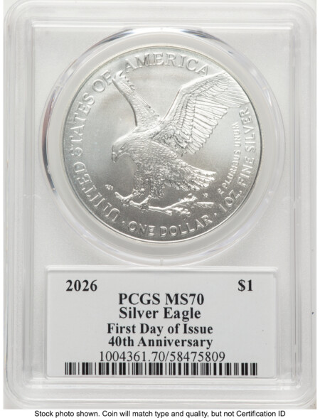 2026 Silver Eagle FDI Emily Damstra 70 PCGS
