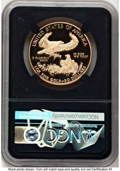 2019-W Proof Gold Eagle 1 oz FDI John Mercanti Washington DC Blk Core 70 NGC