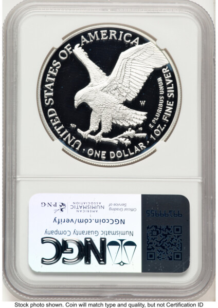 2025-W Proof Silver Eagle 1 oz John Mercanti/Michael Gaudioso US Mint Engraver Series 70 NGC