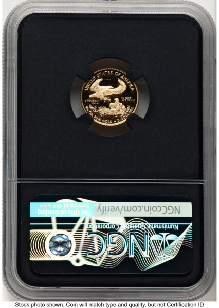 2019-W Proof Gold Eagle 1/10 oz FDI John Mercanti Washington DC Blk Core 70 NGC