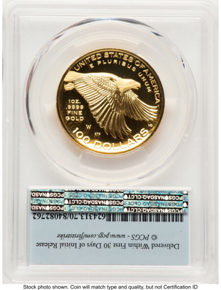 2017-W G$100 American Liberty High Relief, DC 1.00 oz FDI FS Flag 70 PCGS