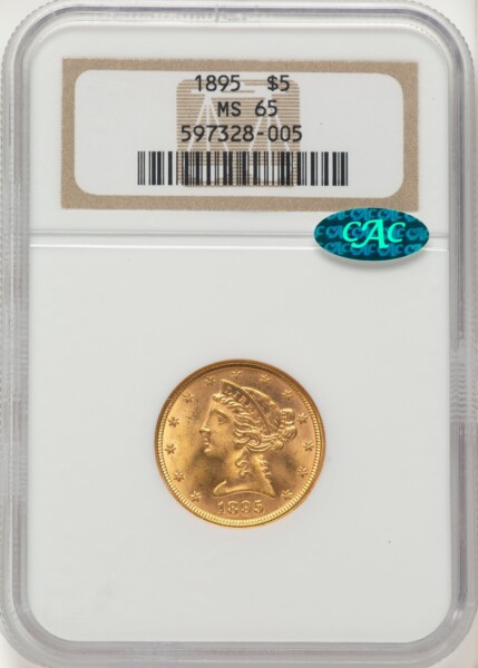 1895 $5 CAC 65 NGC