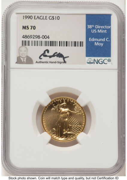 1990 Gold Eagle 1/4 oz Ed Moy 70 NGC