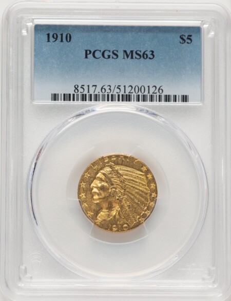 1910 $5 63 PCGS