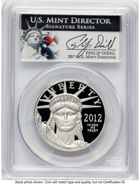 2012-W Proof Platinum Eagle 1 oz Philip Diehl 70 PCGS